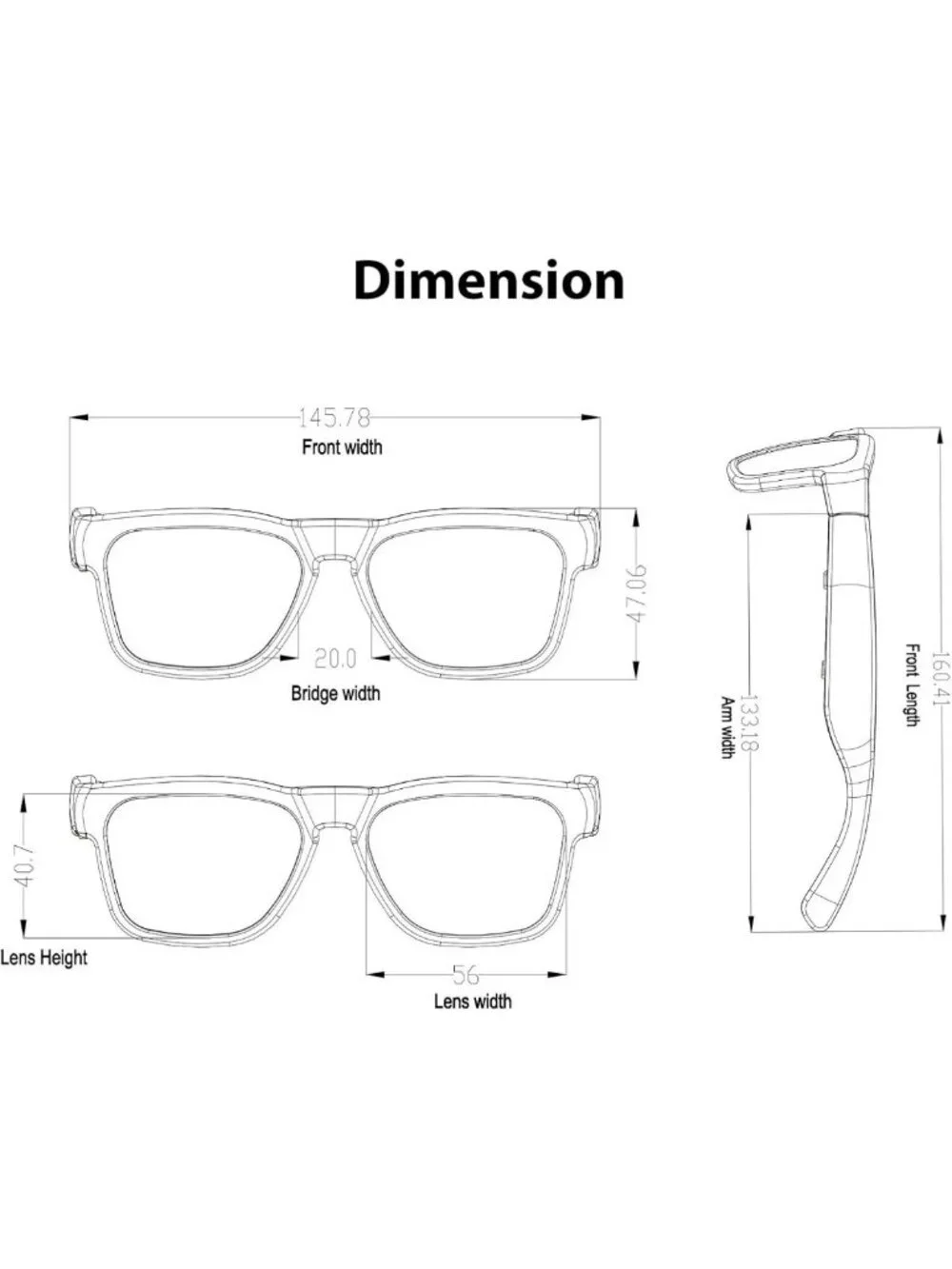 Lightweight Bluetooth Audio Sunglasses, Open Ear Sport Glasses, 10H Playtime